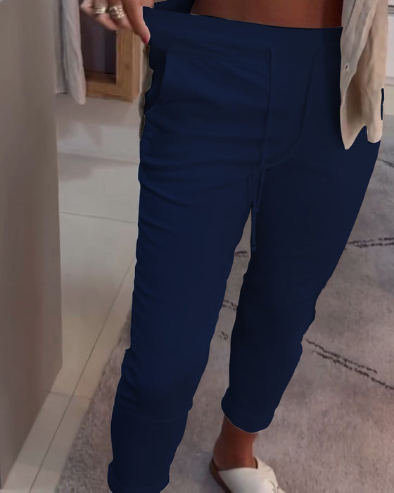 Smalle Broek Casual Met Trekkoord