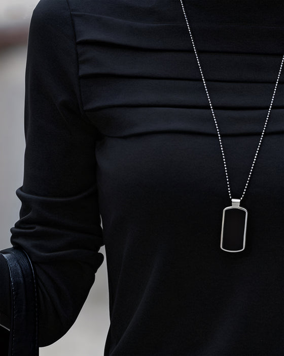 Top Slim Fit Geplooid Lange Mouw