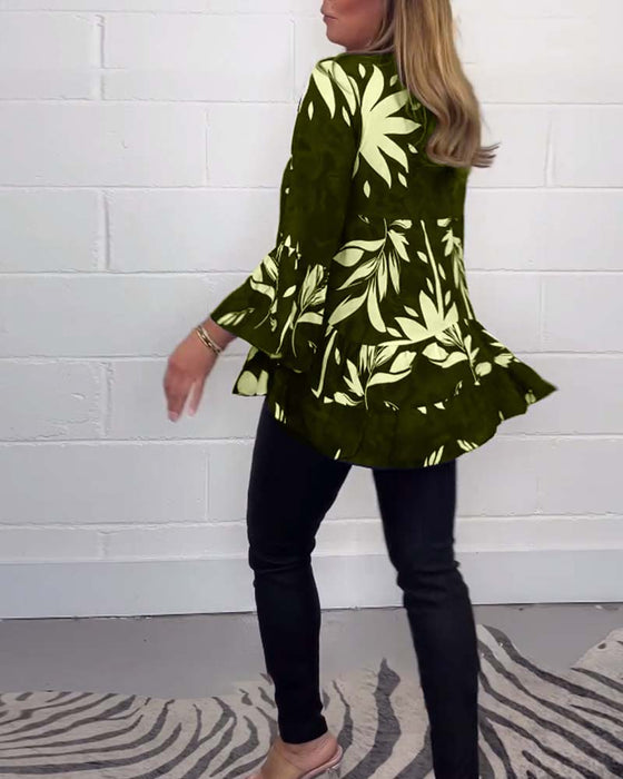 Blouse met print en klokmouwen