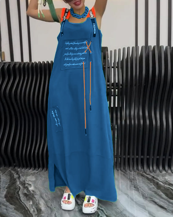 Jurk Mouwloos Gepersonaliseerde Letterprint