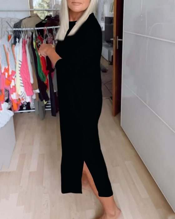 Jurk met ronde hals en casual