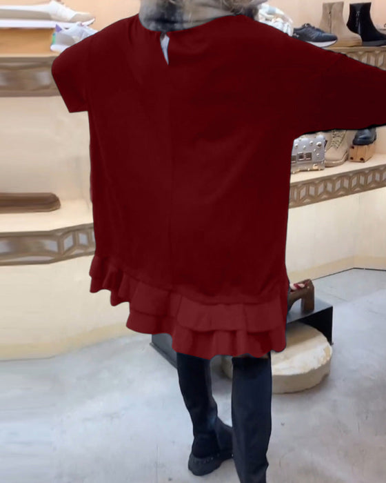 Jurk met een elegant silhouet en lange mouwen