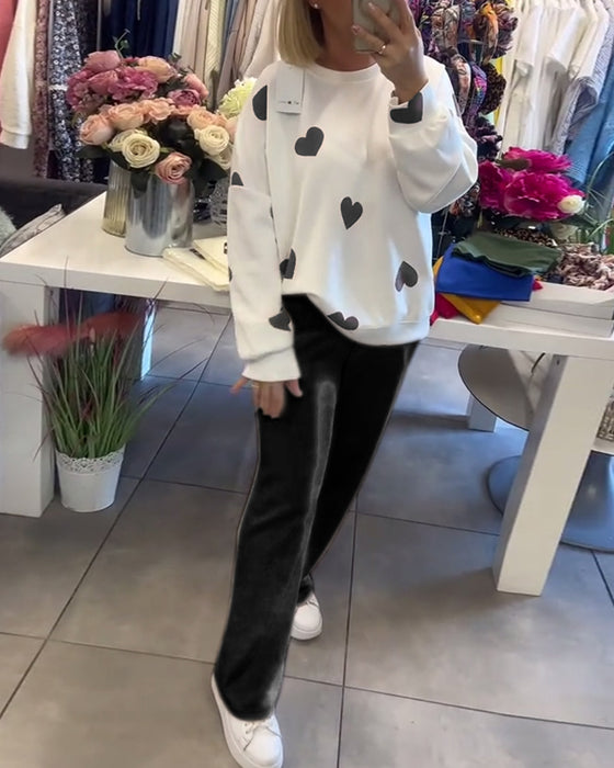 Tweedelig Set Hartprint Casual