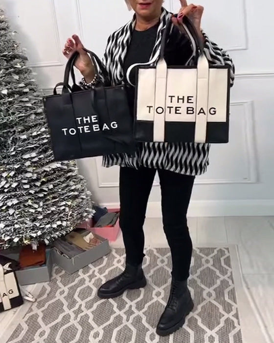 Modieuze draagtas met twee kleuren stiksel