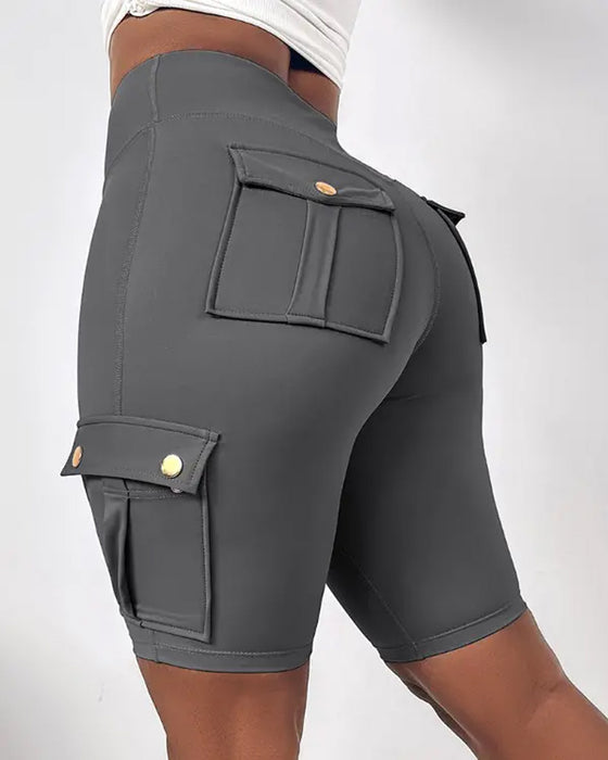 Shorts met hoge taille en zakken