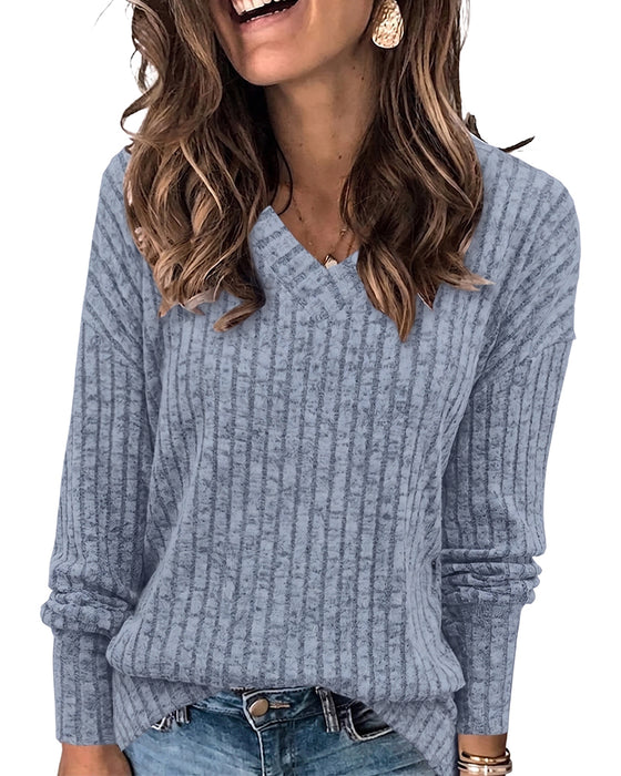 V‑Hals Lange‑Mouw Top