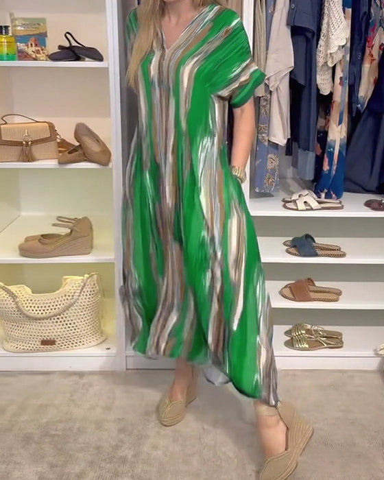 Casual jurk met losse V-hals