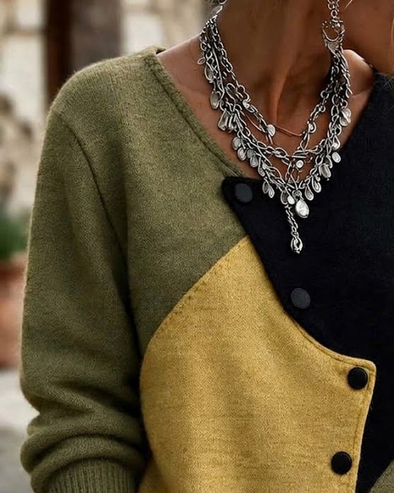 Cardigan Onregelmatig Kleurvlak