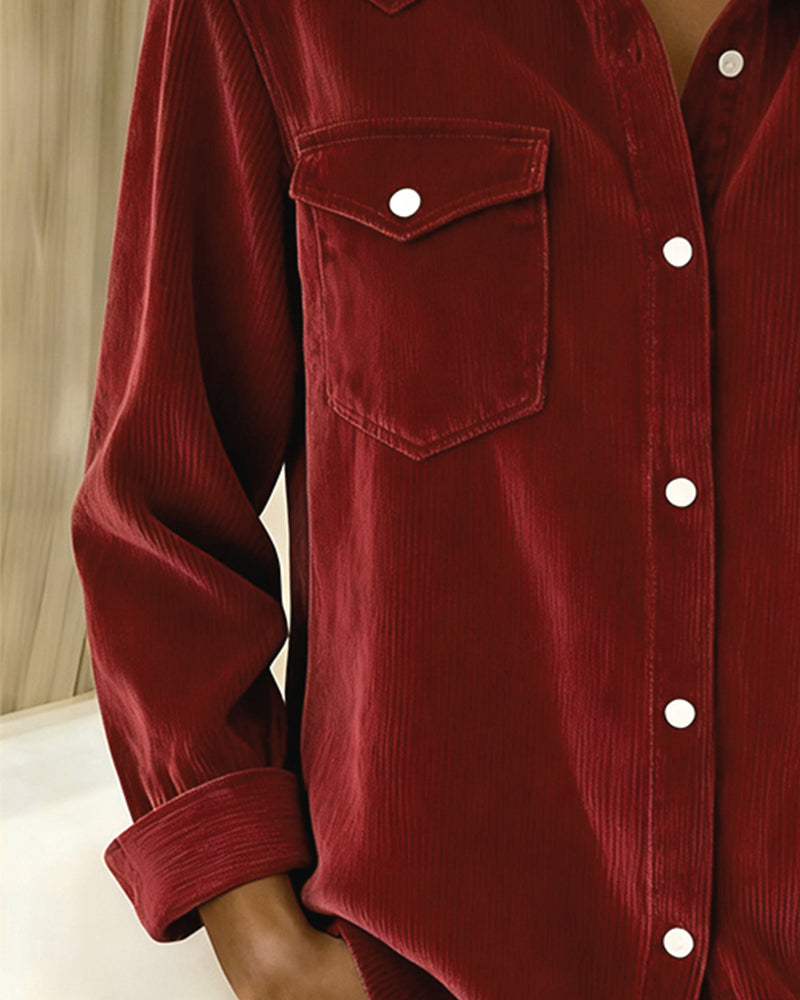 Langmouwig Overhemd Met Revers En Knoopsluiting