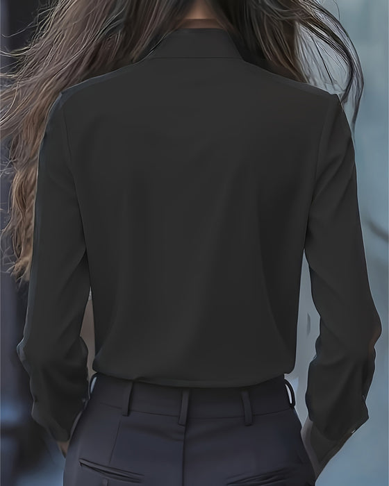 Lange Mouw Blouse Met Strik En Ruches