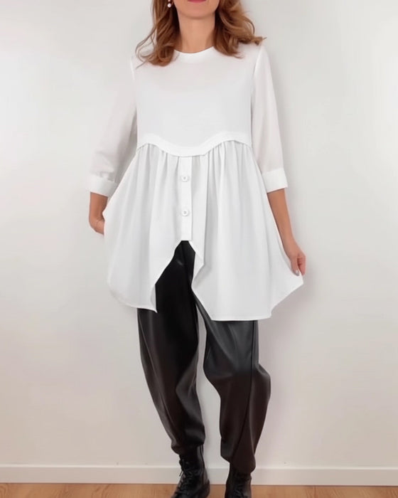 Blouse Onregelmatige A-Lijn Geplooid