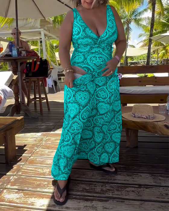 Badpak Strapless Hart Vakantieprint