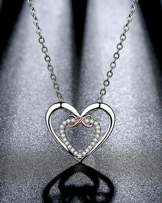 Twee harten Infinity ketting