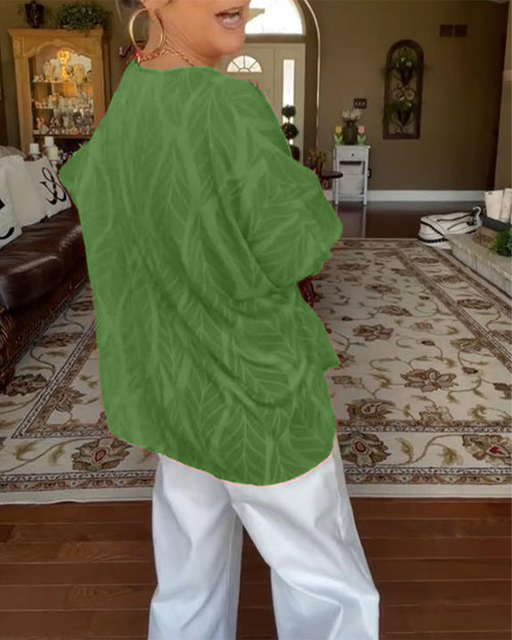 Blouse Ronde Hals Los Bedrukt