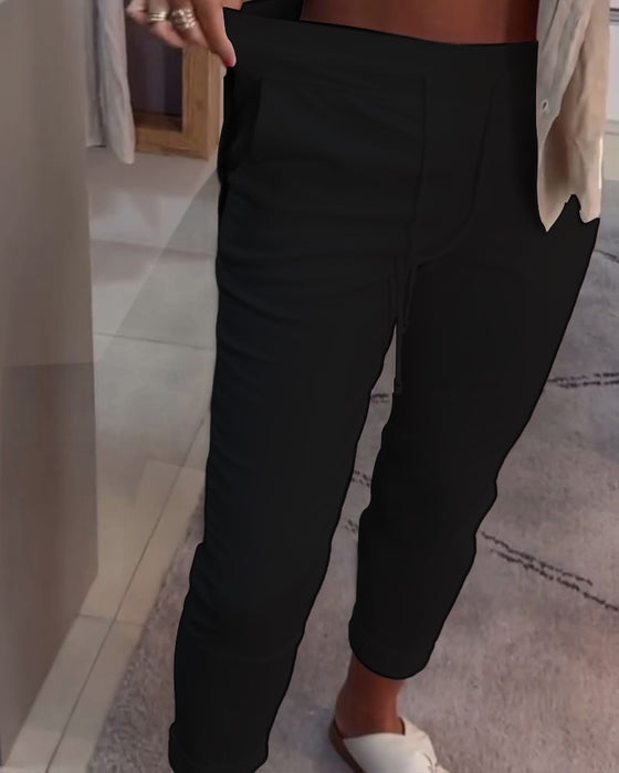 Smalle Broek Casual Met Trekkoord