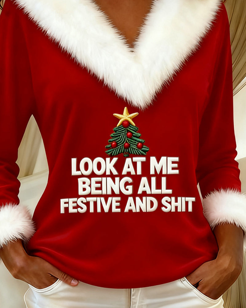 Elegante Geprinte Langmouwige Top