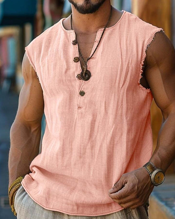 Tanktop Heren Casual Effen