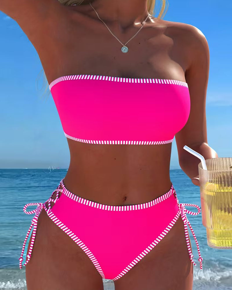 Bikini Afneembare Band Color-Block Tweedelig