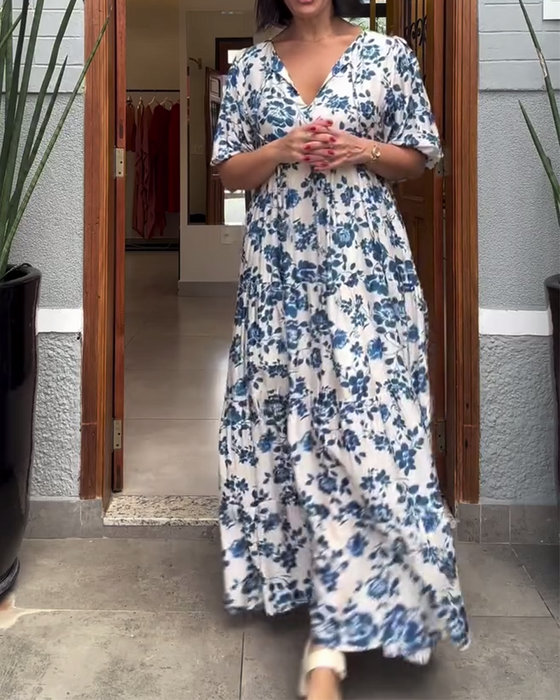 Jurk Korte Mouwen Bloemenprint