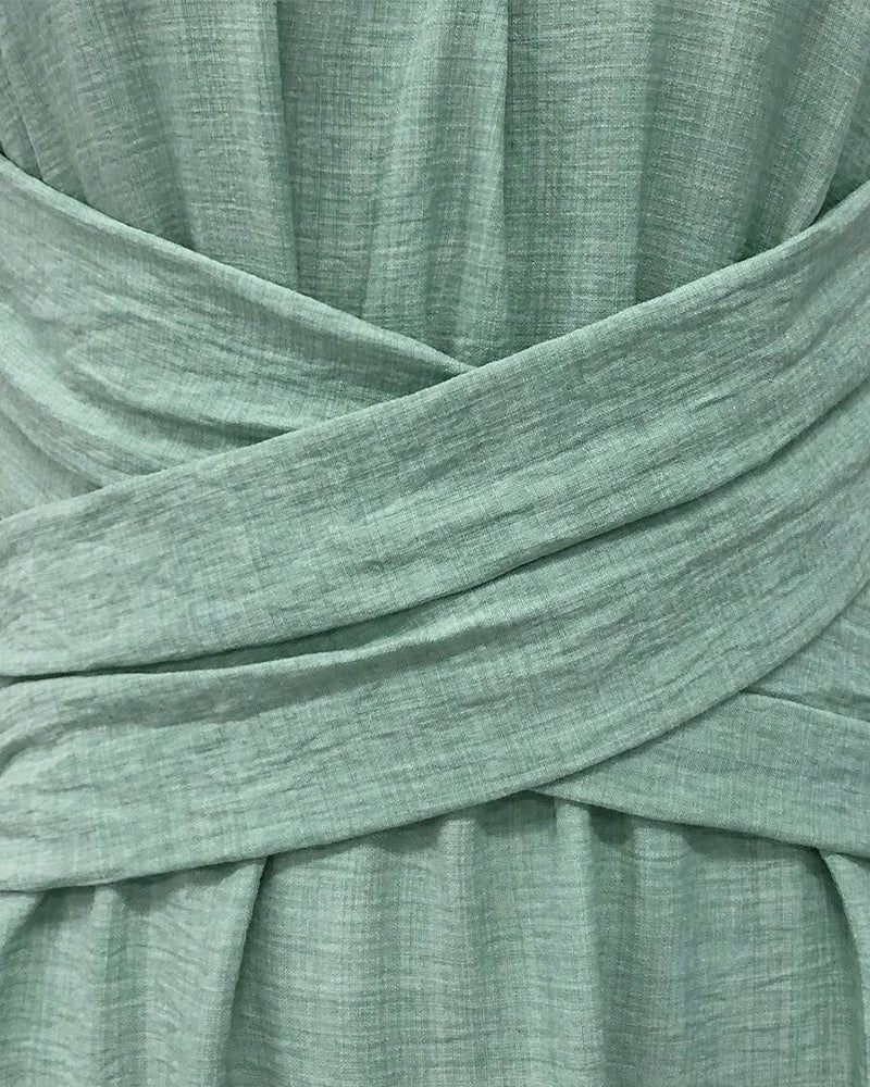 Jurk Kruising Taille Mouwloos