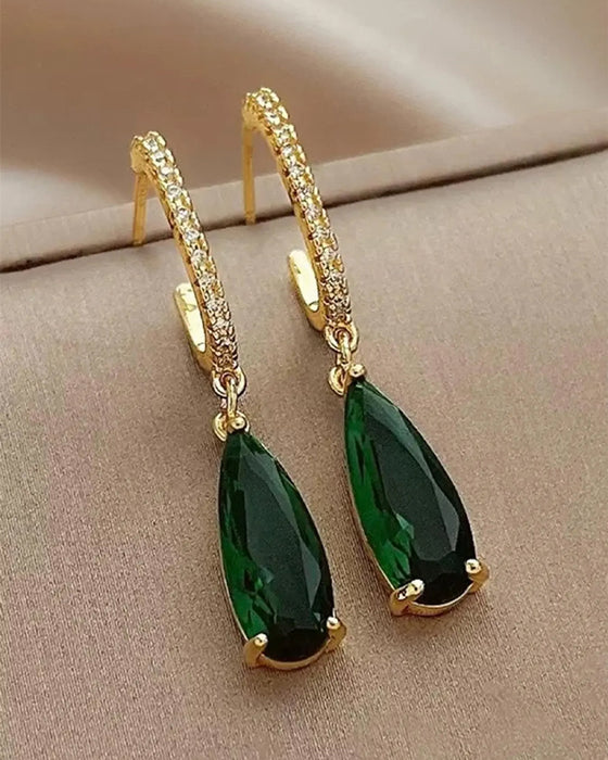 Oorbellen Kunstmatige Edelsteen & Rhinestone Decor Hangende Hoops