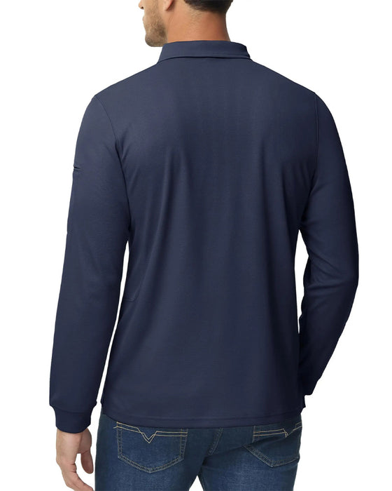 T-Shirt Polo Kraag Lange Mouw Casual