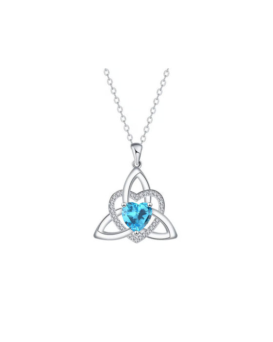 Geboortesteen Keltische Drie-eenheid Knoop Hart Ketting ✨ Hartvormige Keltische Drie-eenheid Knoop Geboortesteen Hanger