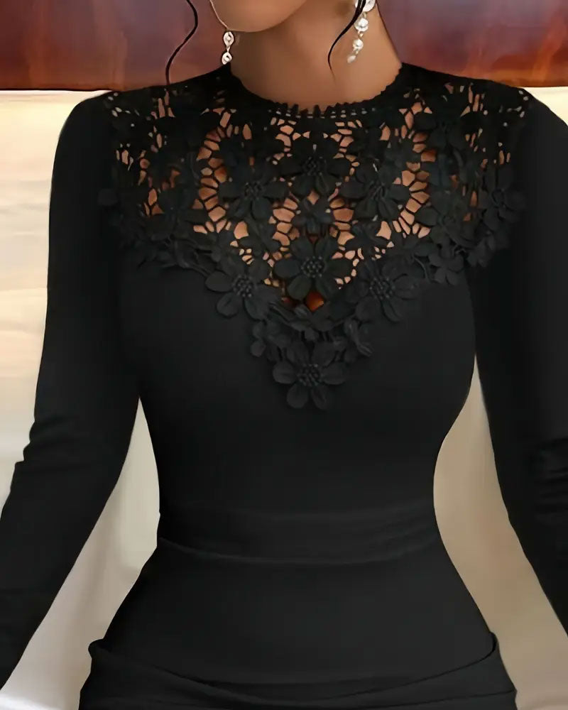 Patchworkjurk Met Slim-Fit Bodycon