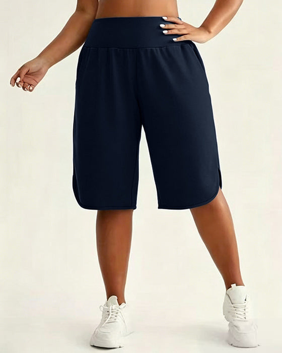 Hoog Taille Wijde Pijpen Shorts