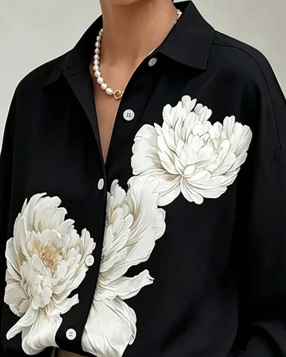 Overhemd Bloemen Print Slag