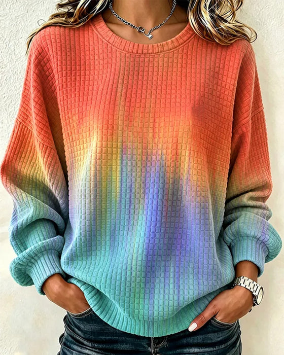 Sweatshirt Verloop Tie-Dye Casual Ronde Hals