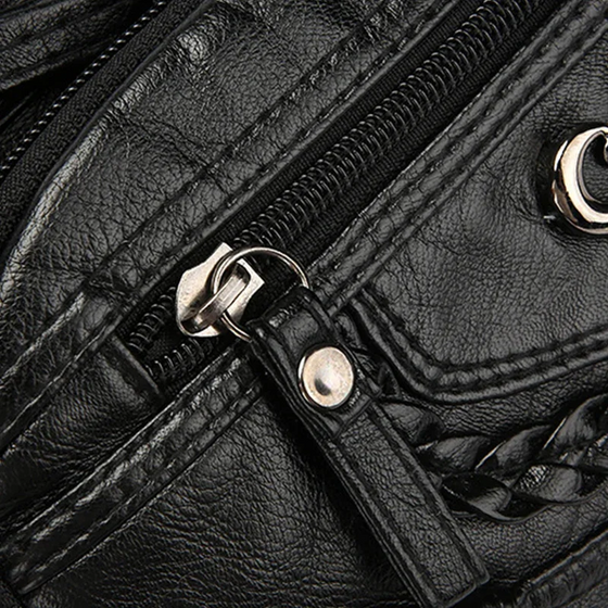 Dames Zachte PU Leder Multi-Zak Crossbody Tas