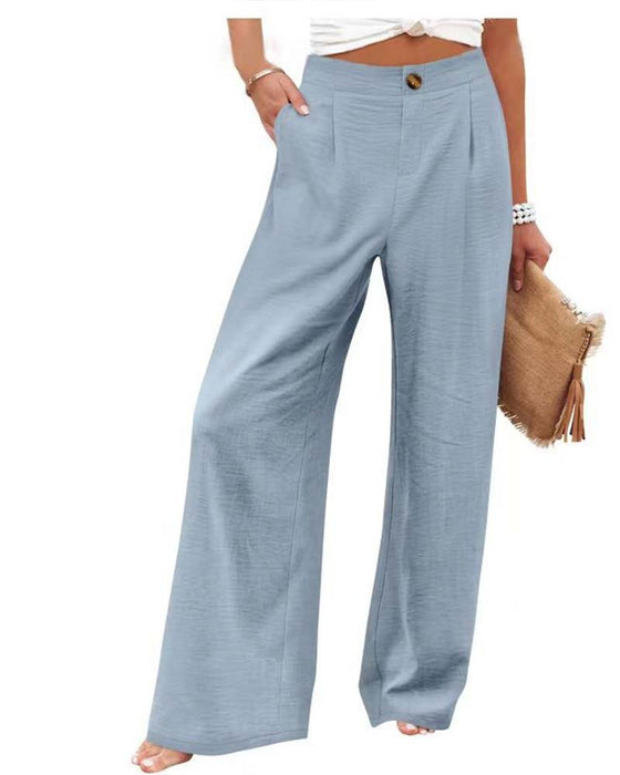 Broek Knoop Elastische Taille Wijd