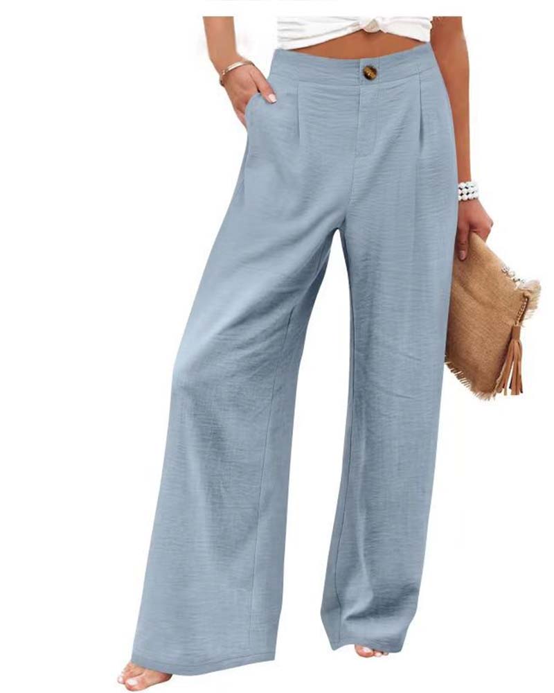 Broek Knoop Elastische Taille Wijd