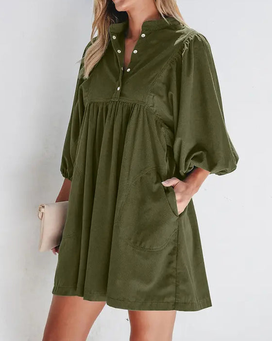 Jurk Plain Corduroy Mini