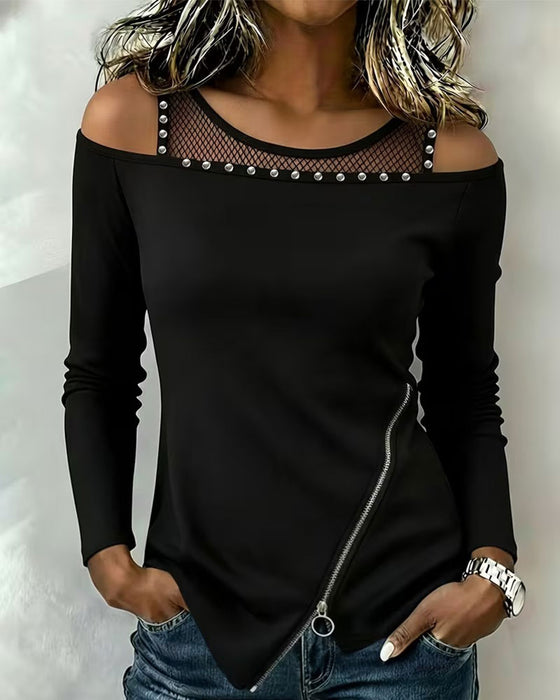 Top Mesh Rits Onregelmatig