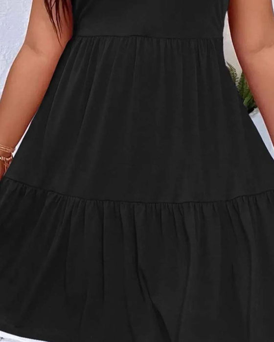 Jurk Dubbele Laag Gelaagd Ruffle Tank