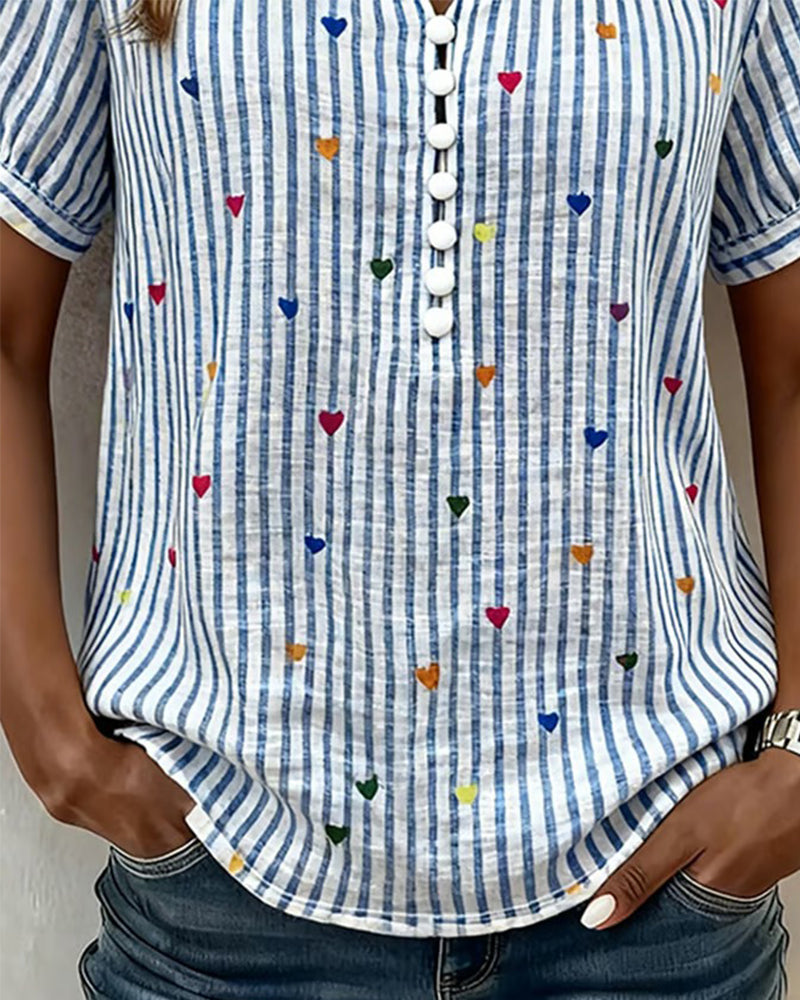 Blouse Puffmouwen Hartstreep