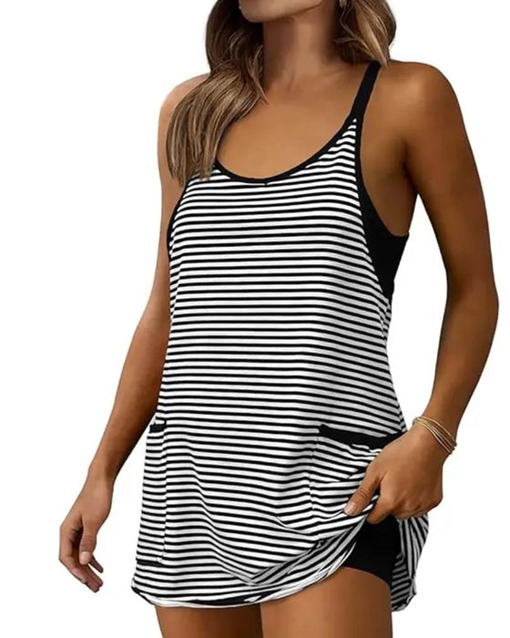 Jumpsuits Gestreept Mouwloos Cami Casual