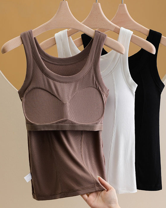 Cami‑Top Effen Kleur Met Ingebouwde Bh