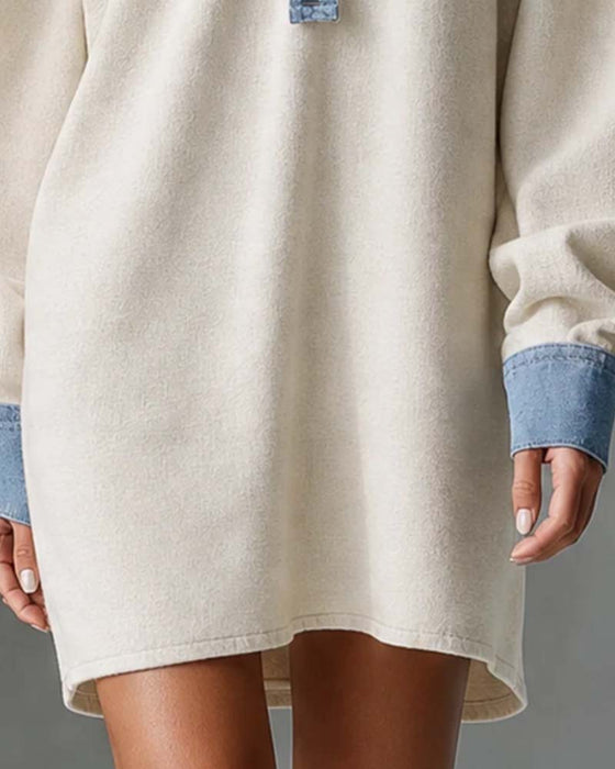 Jurk Patchwork Casual Lange Mouw