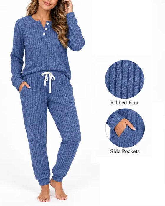 Pak Henley Kraag Pinstripe Gebreid