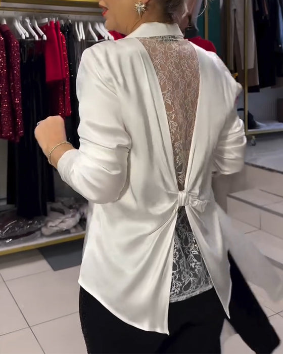 Stijlvolle Kantblouse met Strik