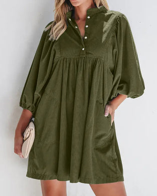 Jurk Plain Corduroy Mini