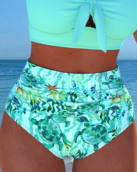 Bikini U-Hals Flutter Mouw Uitsnijding