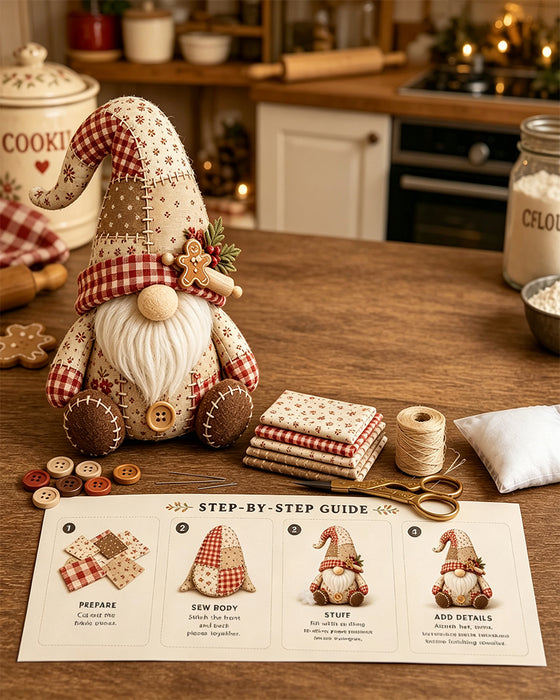 🧵 DIY Patchwork Kabouter Set – Creëer Je Eigen Schattige Kabouter 🧙‍♂️