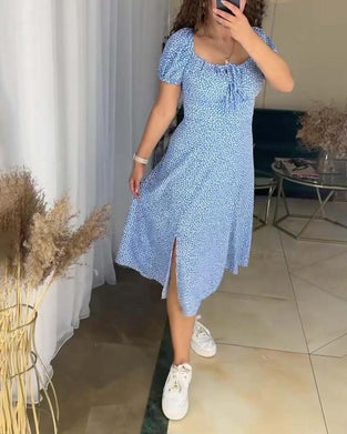 Casual slim-fit bloemenjurk