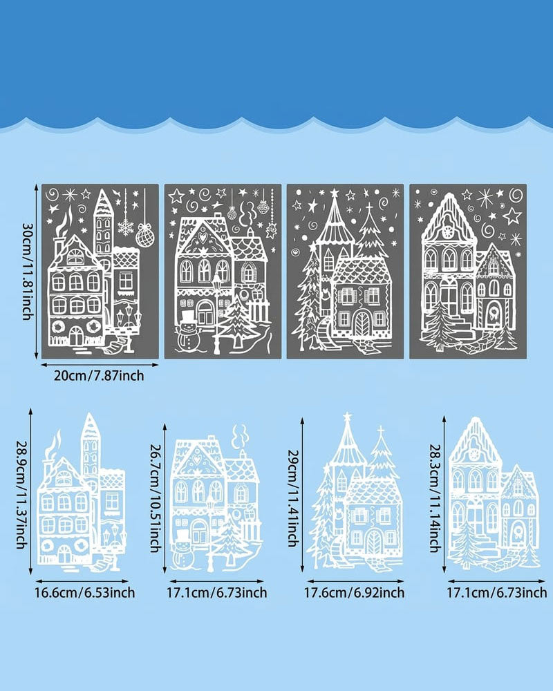 Kerstdorp Raamstickers