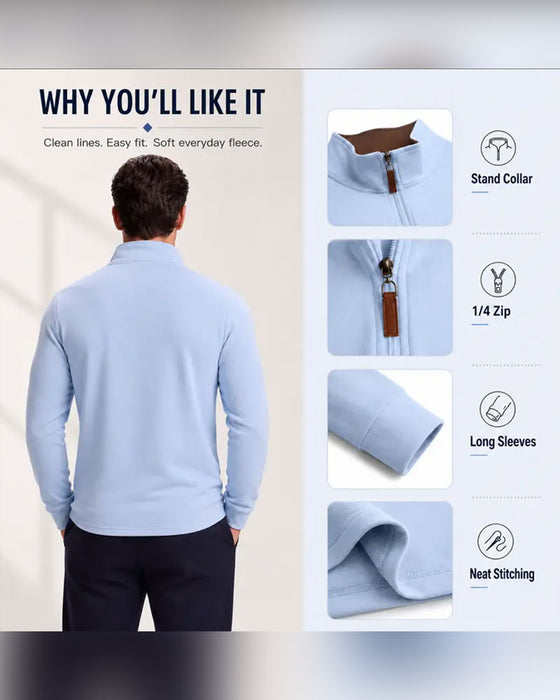 Heren Sweatshirt Half-Zip Staande Kraag Lange Mouw