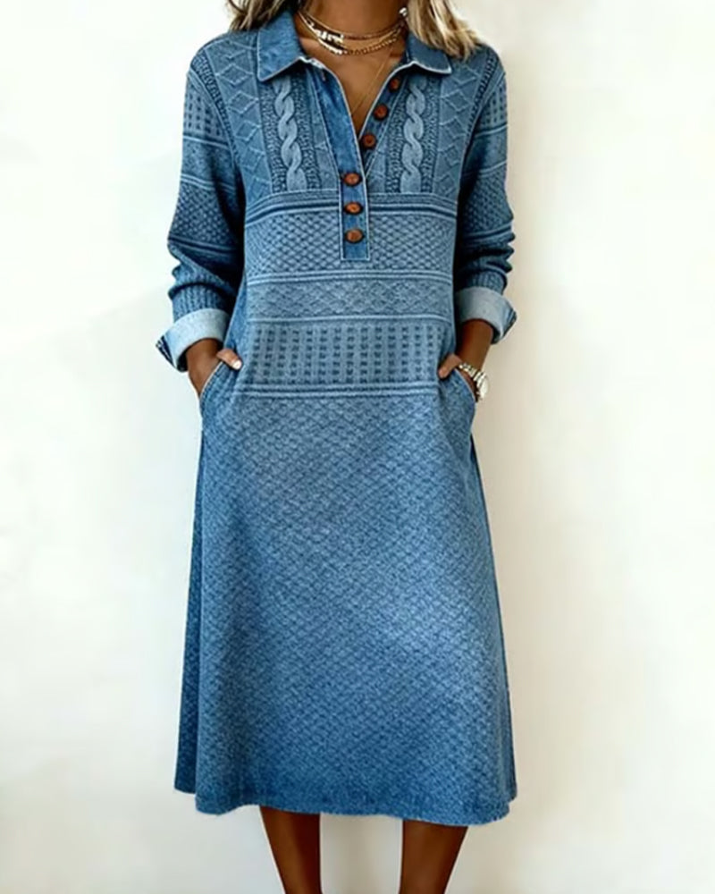 Jurk Modieus Half Geknoopt Rever